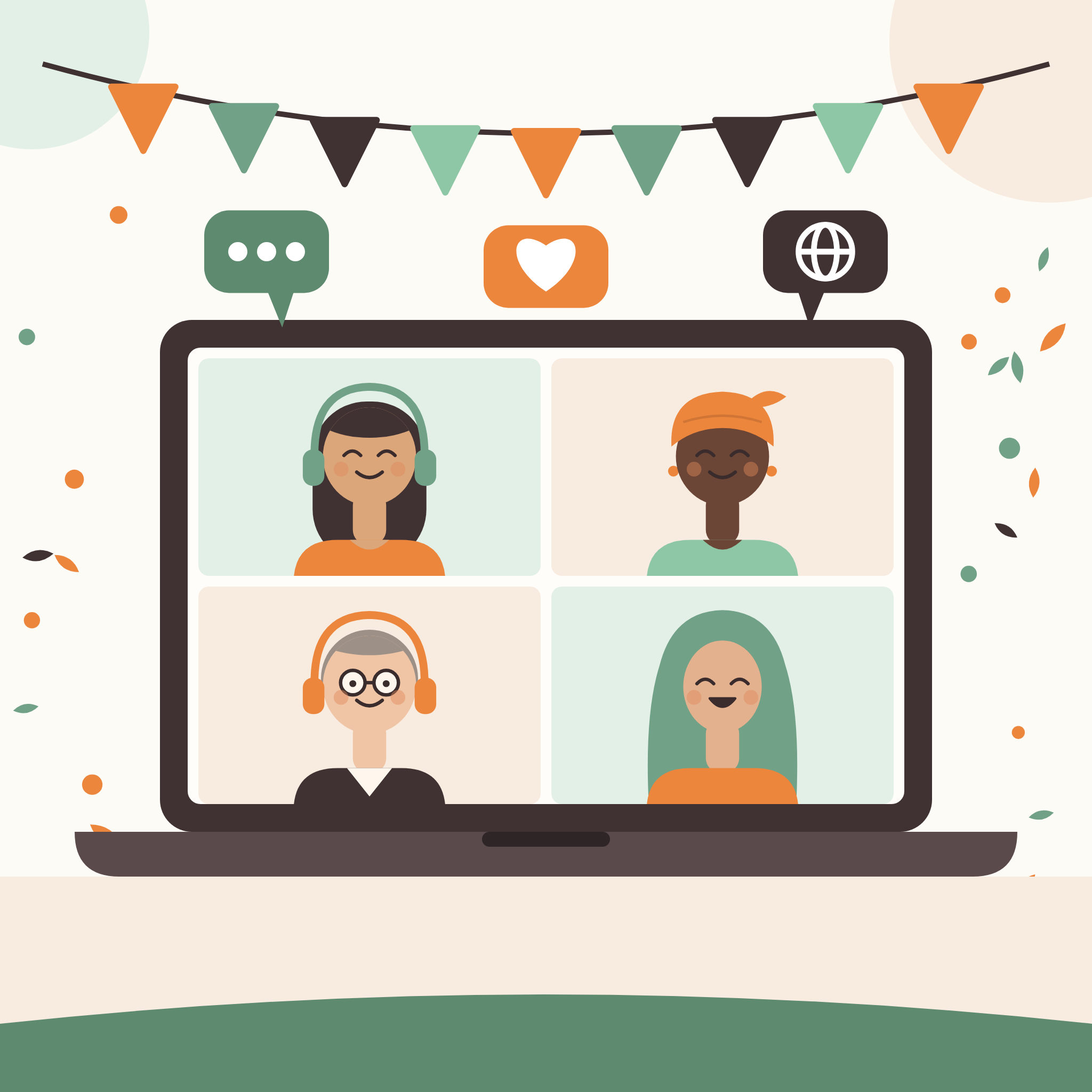 Acquaint volunteers at an online get-together